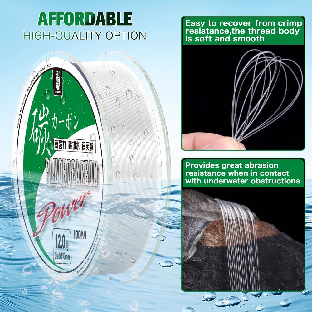 ZUKIBO 50m 100m 100% Fluorocar - Fluorocarbon Line บทวิจารณ์และราคา