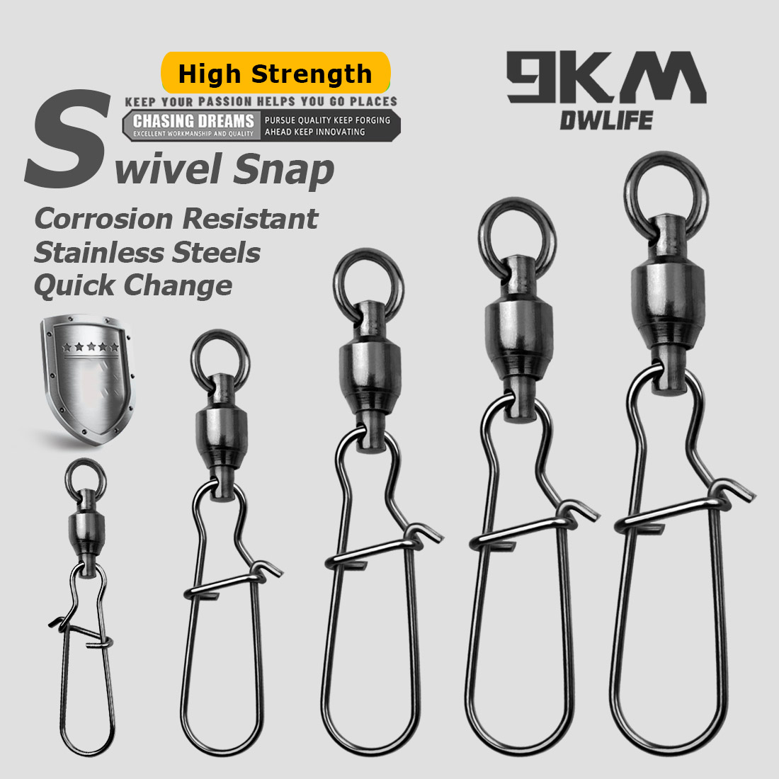 9KM 10PCS Ball Bearing Swivel  - Freshwater Line บทวิจารณ์และราคา
