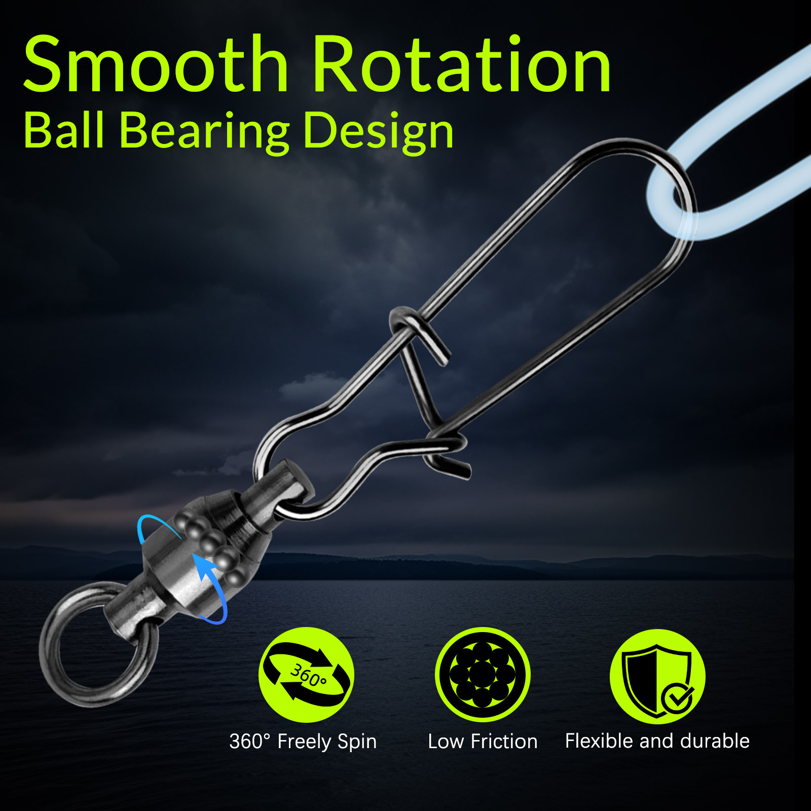 9KM 10PCS Ball Bearing Swivel  - Freshwater Line บทวิจารณ์และราคา