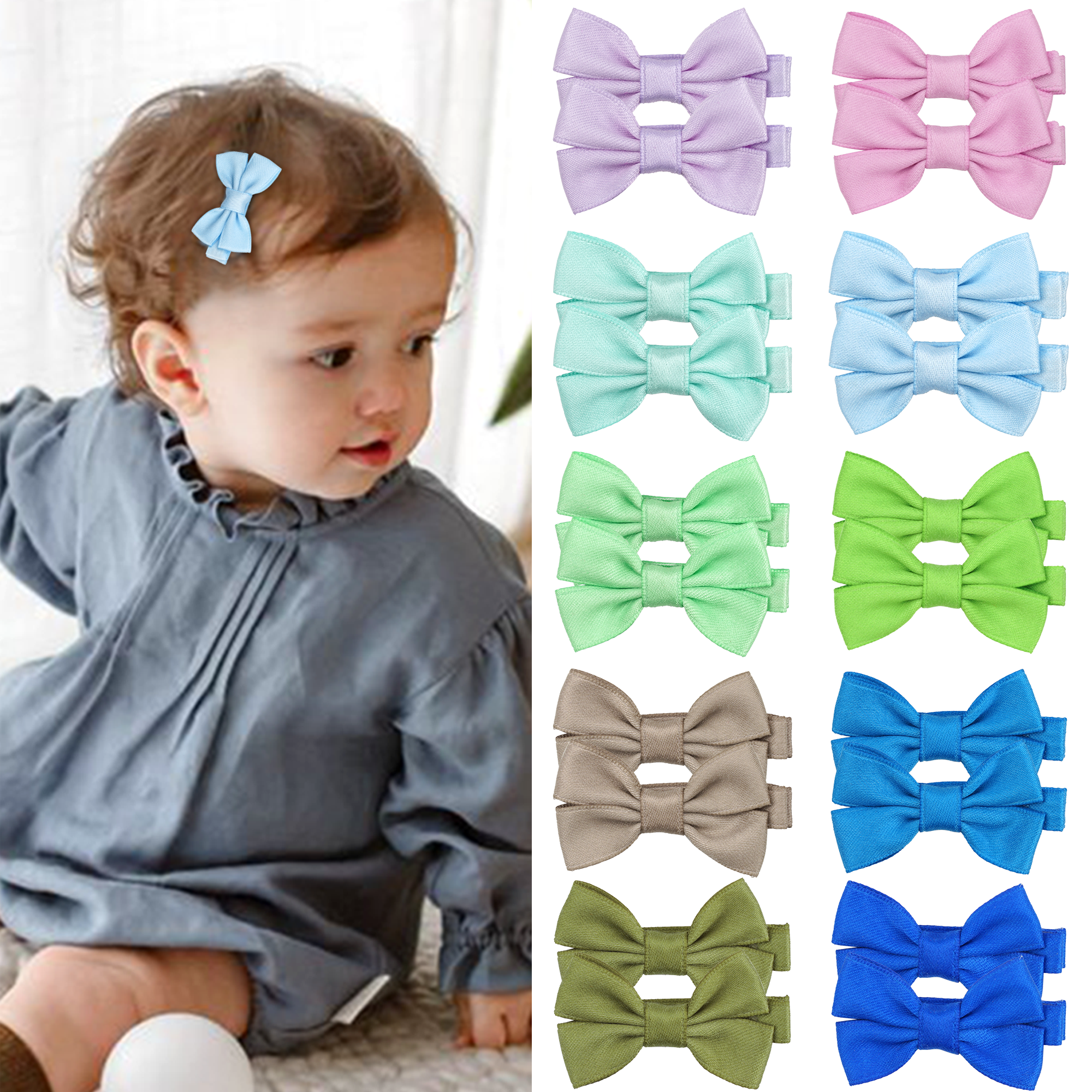 12/20 Pcs 2Inch Baby Hair Bows - Tippet Line บทวิจารณ์และราคา