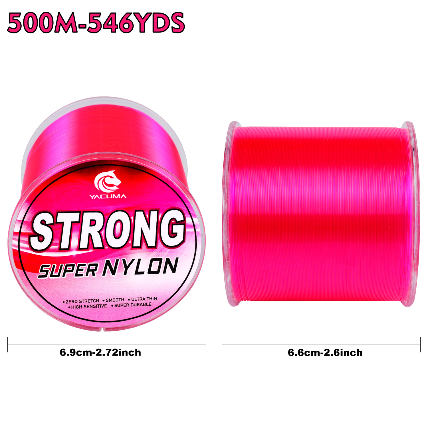 YACUMA 500M-546YDS Strong Pink - Fluorocarbon Line บทวิจารณ์และราคา