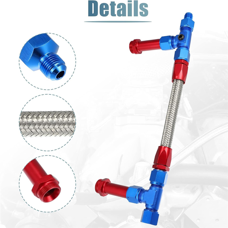8AN Dual Feed Fuel Line To 7/8 - Braided Line บทวิจารณ์และราคา