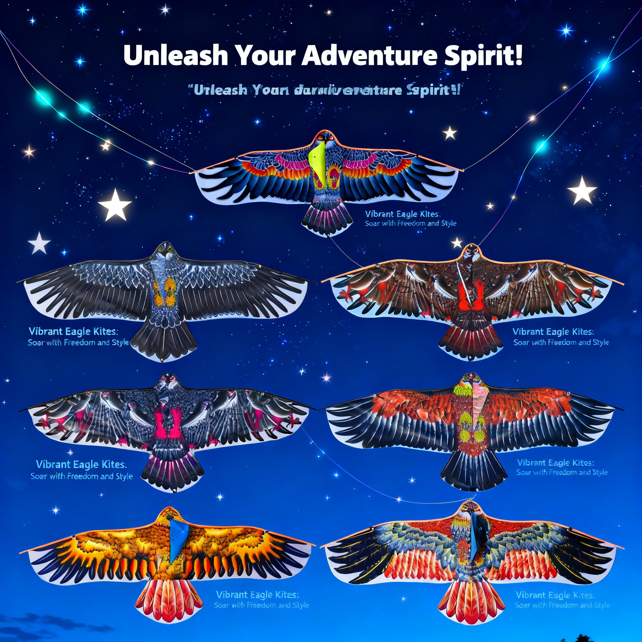 1.1m Eagle Kite With 30m Kite  - Fly Line บทวิจารณ์และราคา